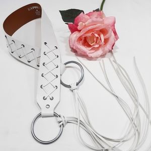 Express Leather Tassel Tie Belt